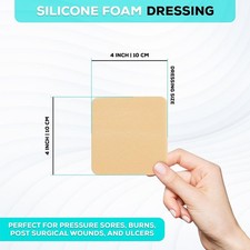 Borderless Foam Dressing Waterproof And High Absorbency Square Shaped Wound Care