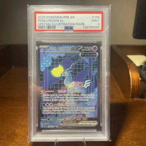 2025 POKEMON PRE EN-PRISMATIC EVOLUTIONS #158 IRON CROWN EX PSA 9