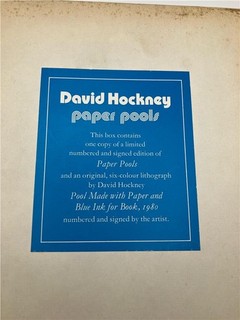 David Hockney Paper Pools Limited Edition Six Colour Lithograph