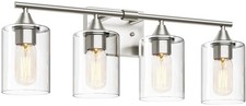 4-Light Bathroom Light Fixtures,Brushed Nickel Vanity Lighting Fixtures,Moder...