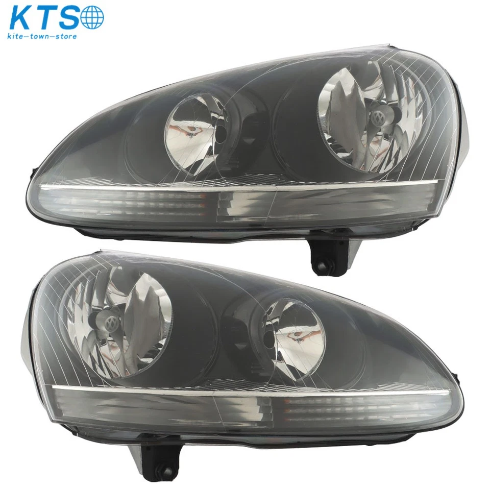 Faros faros negros para Volkswagen Jetta MK5 2006 2007 2008 2009 Foto 4 de 4