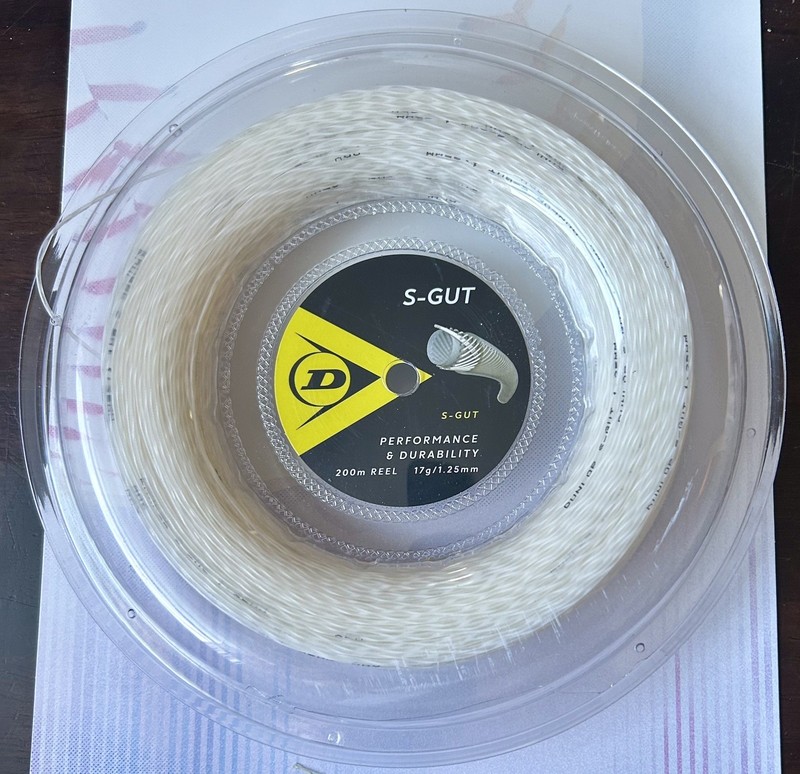 Dunlop S-GUY 17 Gauge 1.25mm 200M Tennis String Reel White