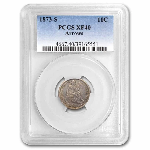 1873-S Liberty Seated Dime XF-40 PCGS