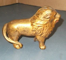 VINTAGE ANTIQUE BANK CAST IRON BRASS COLORED LION A.C. WILLIAMS 