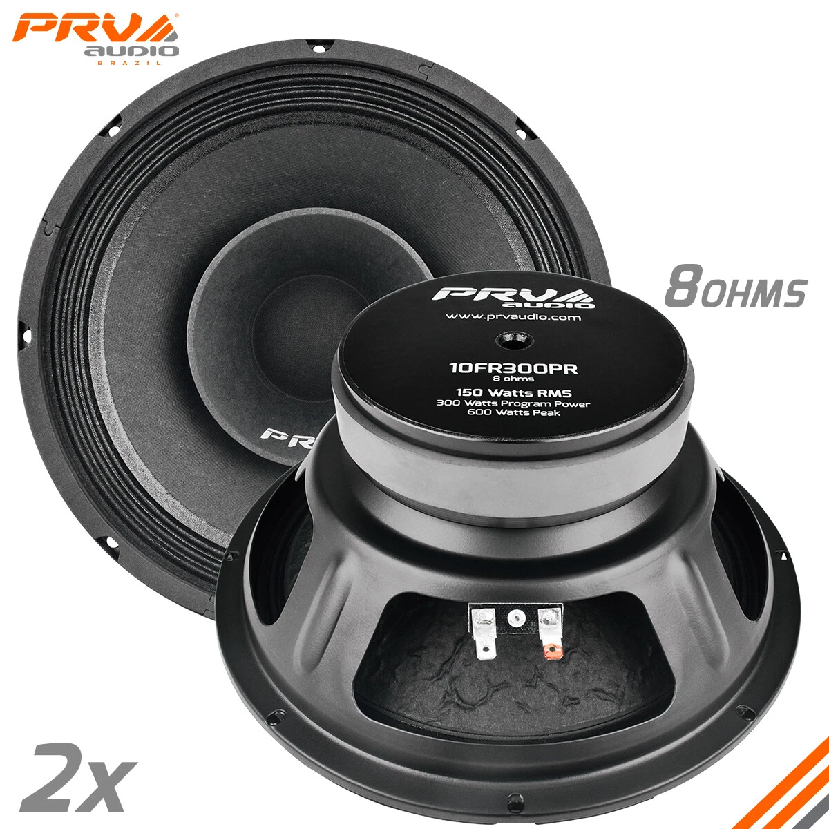 2x PRV Audio 10FR300 Full Range 10" Loudspeakers 8 Ohms PRO 600 Watts
Opens in a new window or tab
