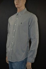 Ralph Lauren Black/White Stripe Long Sleeve Shirt/Black Pony -NWT