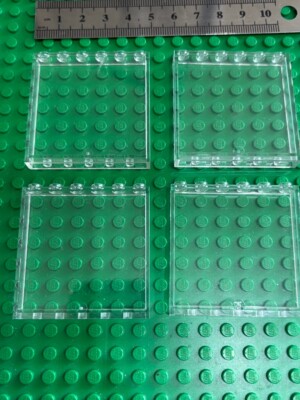 Lego City 4 x Trans-Clear 1 x 6 x 5 Flat Panel Gebäude / Square Brick