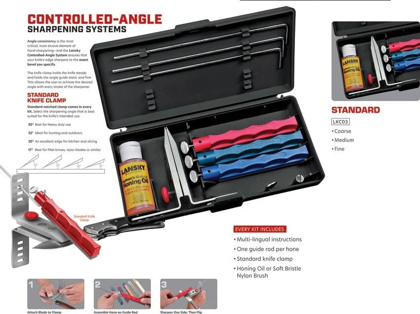 Schärfset mit 3 Abziehsteinen inkl. Klammer Führungsstäbe Schleiföl Transportbox - Bild 4 von 4