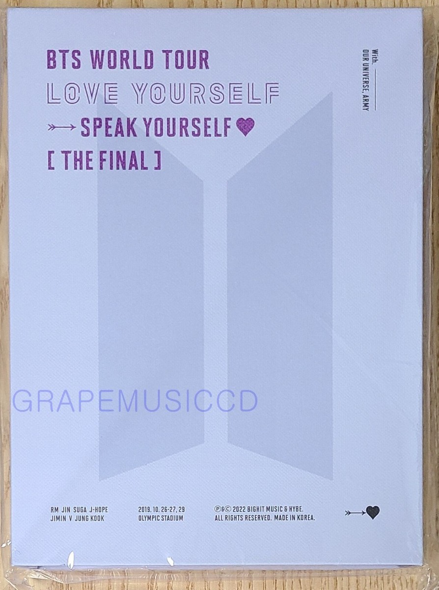 BTS WORLD TOUR LOVE YOURSELF : SPEAK YOURSELF THE FINAL DVD +