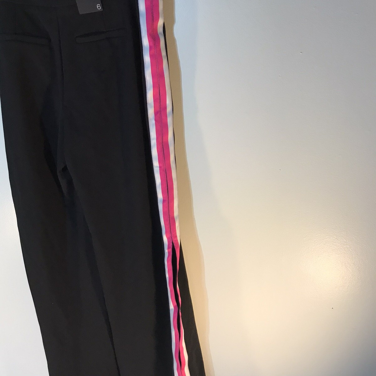 Int. Concepts Black W-Pink/Wht Side Stripes Wide Leg Dress