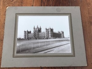 early 1900s mounted photograph of glamis castle - ladies playing golf