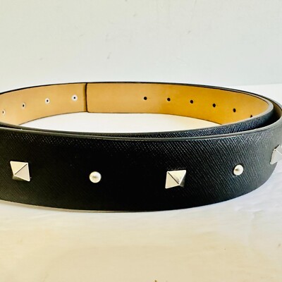 MICHAEL KORS STUDDED LEATHER BELT BLACK XL | eBay display picture 3