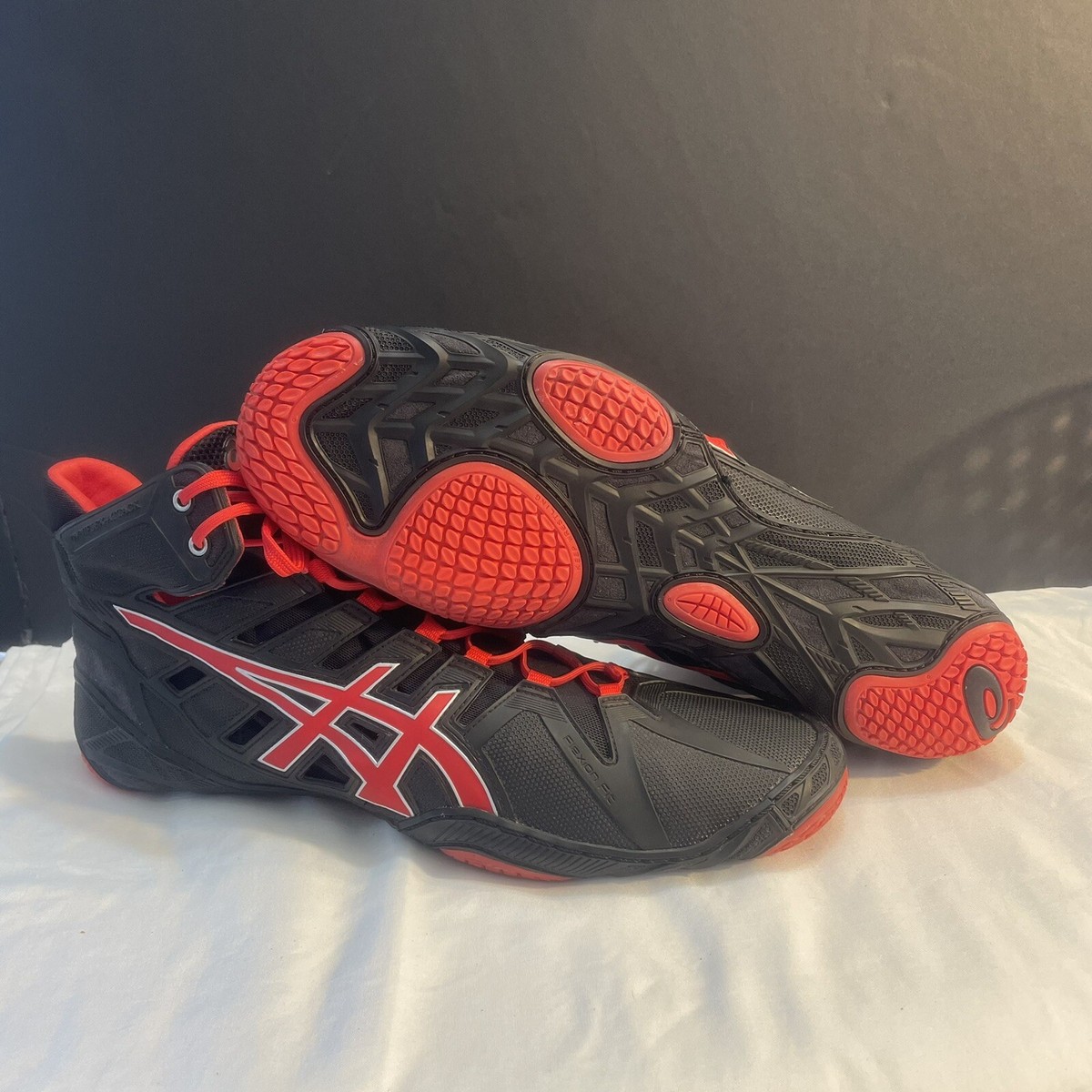Asics Omniflex Wrestling Shoes Mens Size 12.5 Red Rare Nike Freeks