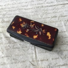 Alte Tabakdose Pappmaché Inlay Volkskunst 19. Jh. Snuff Box 19thC