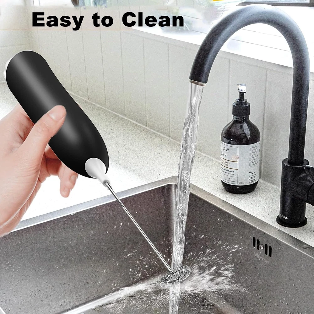 Milk Frother Rechargeable, Handheld Milk Frother, Electric Whisk Beater Foam ...