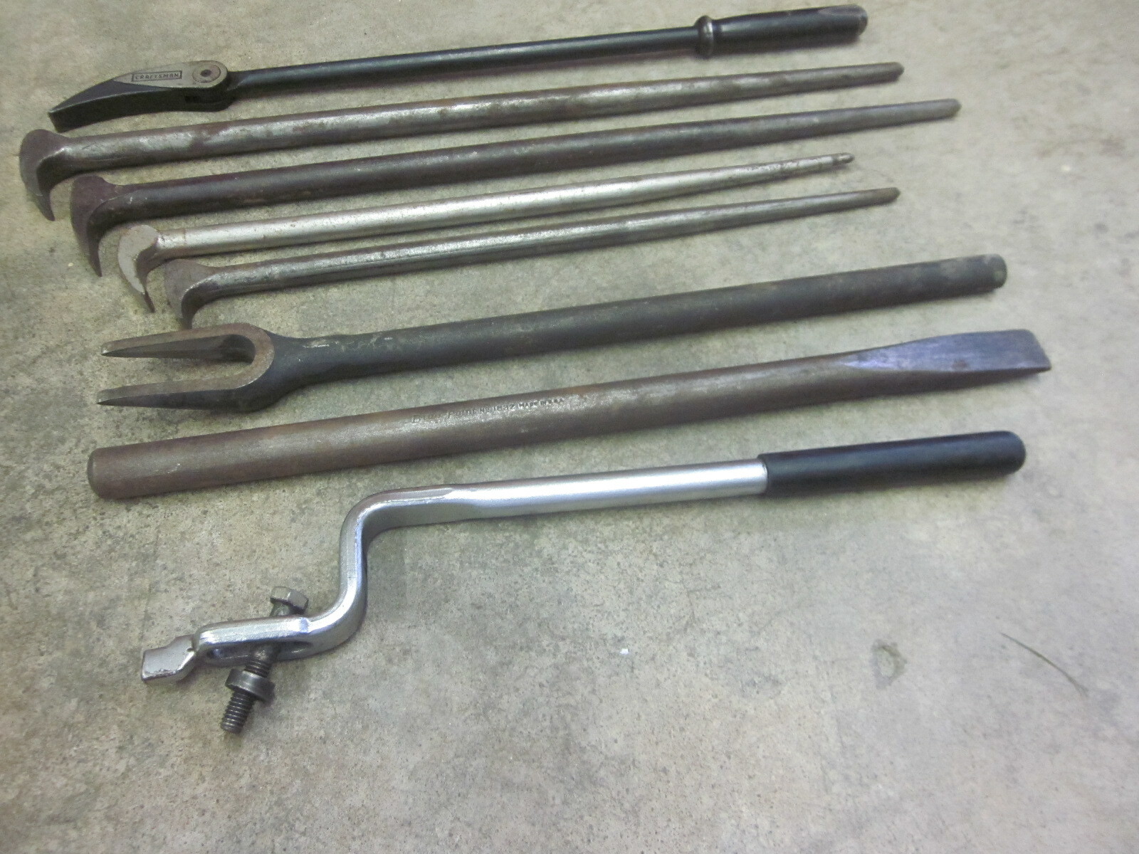 Snap On Craftsman Wrecking Pry Bar Tool Mixed Set w/ Pickle Fork