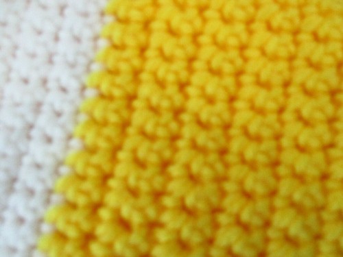 New Handmade Crochet Beige, White, and Yellow Stripe Baby Blanket w Hat crib - Picture 4 of 7