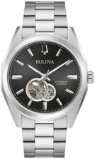 BULOVA 96A270 Surveyor Automatic 21 Jewels Black Dial Men's Classic Watch
