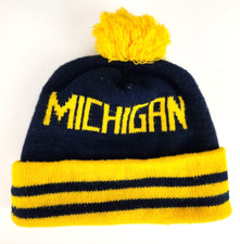 Michigan Wolverines Football Basketball Winter Cold Weather Beanie Toboggan Hat