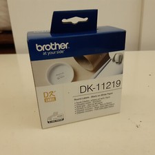Genuine Brother DK-11219 Roll 1200 Round 12mm Sticker Pre-cut Labels White Paper