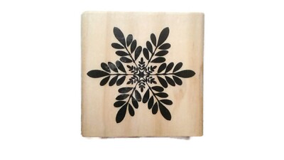 Snowflake Winter Rubber Stamp NEW Christmas Holiday Craftsmart Wood Mount