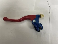SHORTY LEFT RED + BLUE CLUTCH LEVER PERCH ASSEMBLY KAWASAKI DIRT BIKES 7/8" 