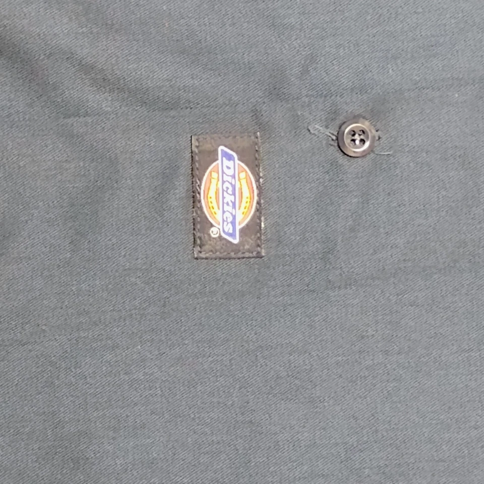 Camisa de Trabajo Dickies Para Hombres Manga Corta Talla L Mezcla de Algodón Dos Bolsillos Azul Marino NUEVA Foto 3 de 4