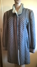 BELLISSIMO CAPPOTTO DI PELLICCIA DONNA IN CAMOSCIO CON INSERTI IN PELLE TG 42