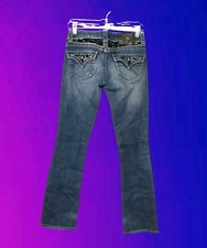 D9 Slick Flap Pockets Rhinestone Women's Jeans 25  (27x32)  