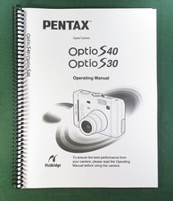 Pentax Optio S40 S30 Instruction Manual: 134 Pages & Protective Covers!