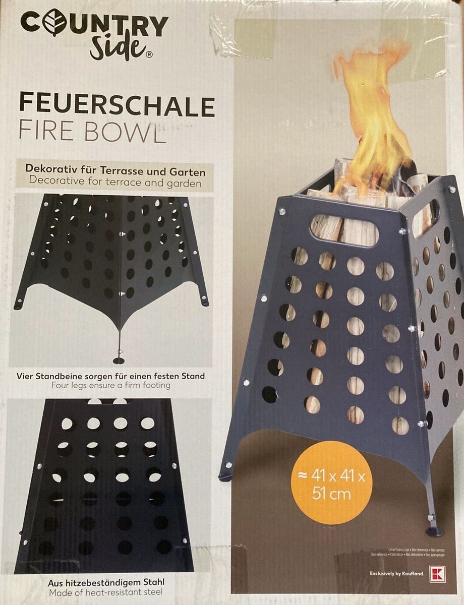 Muntel Feuerschale 57cm Schwarz - Hohes Modell Aus Stahl Für Garten & Terrasse