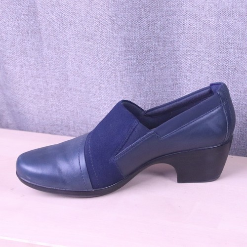 Clarks Emily Step Loafers Women's 10US 7.5UK 41.5EU Navy Leather Suede Comfort - Picture 4 of 12