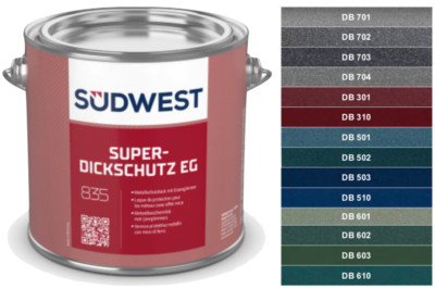 Südwest Super Dickschutz ''Farbtöne DB'' - Eisenglimmer Rostschutzfarbe