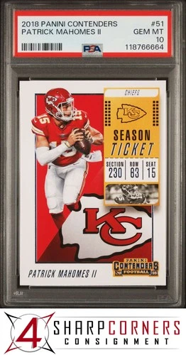 2018 PANINI CONTENDERS #51 PATRICK MAHOMES II CHIEFS PSA 10