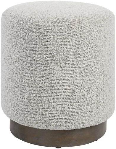 Uttermost 23665 Avila 16" Round Contemporary Plush Boucle - Gray Boucle - Picture 1 of 4