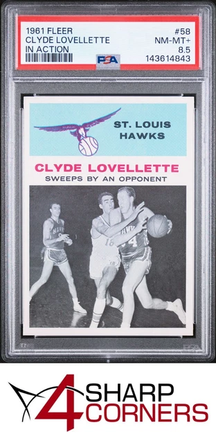 1961 Fleer in Action #58 Clyde Lovellette Hof Pop 7 PSA 8.5
