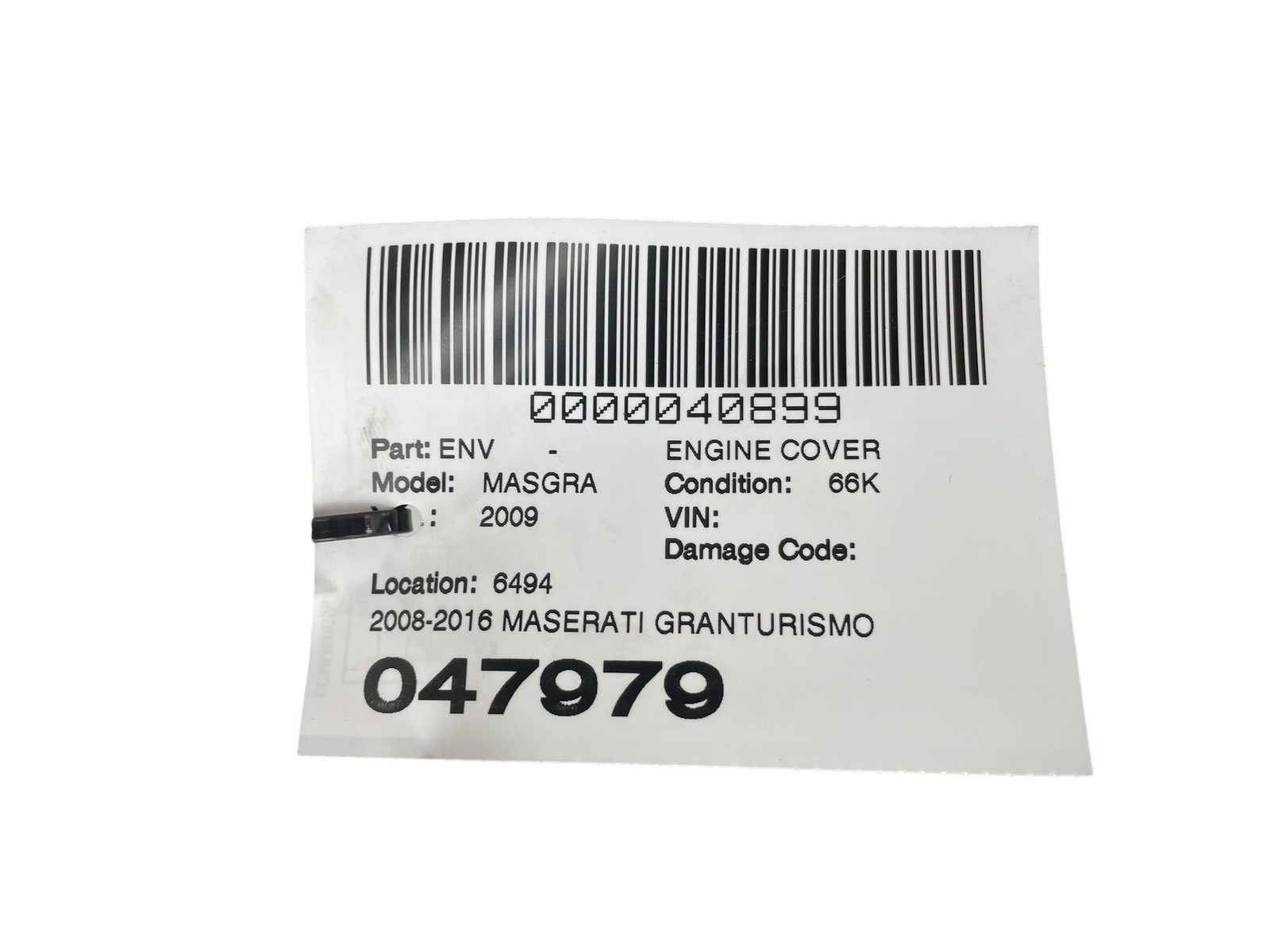 Maserati GranTurismo 2008-2016 LEFT Engine cover P/N 68266200