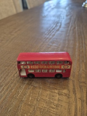 Vintage Esso Extra Petrol Double Decker Matchbox Bus Gas & Oil. Made in England.
