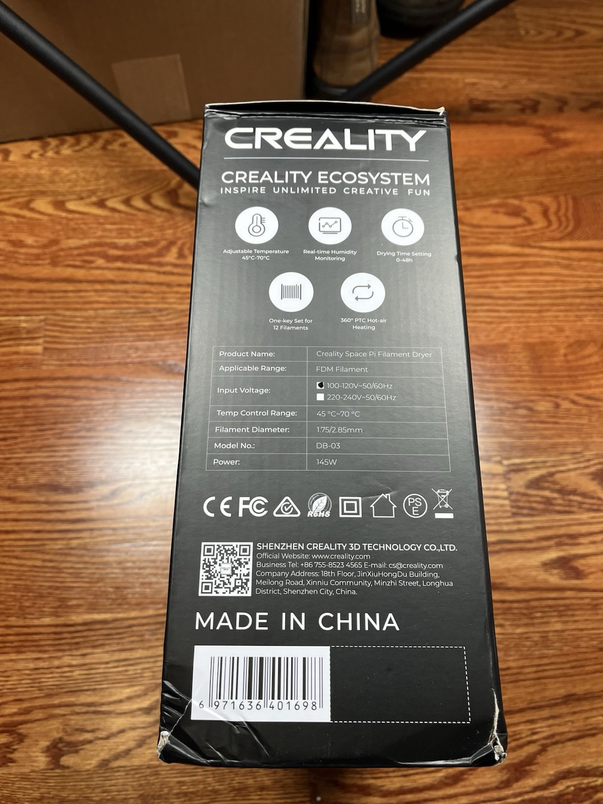 CREALITY Official Space Pi Filament Dryer, 3D Printing Filament Dryer Box NEW