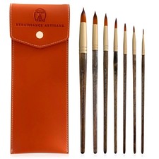 Medici Series - Round Watercolor Brushes 7 Pieces . Kolinsky Sable Performan...