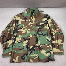 Army Field Coat Mens Medium Short US Military Woodland Camo Cold Weather Street