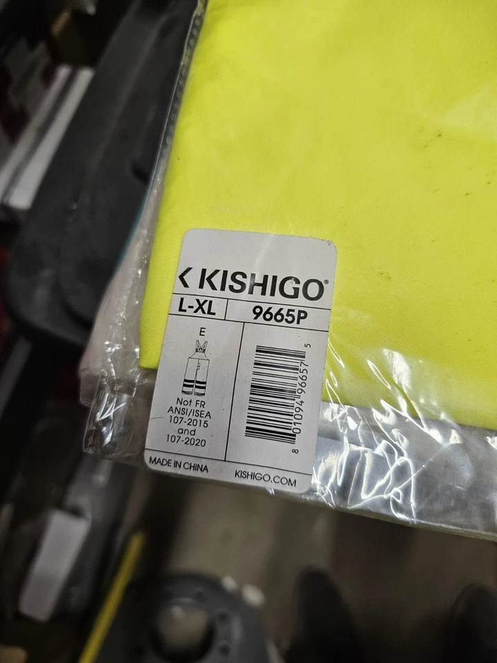 Pantalones ML Kishigo 9665P Alta Visibilidad Clase Amarillo E L-XL Con Tirantes Construcción Foto 2 de 4