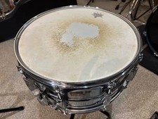 Ludwig 402 Supraphonic 6.5x14" Snare Drum Blue/Olive Badge Vintage 1970