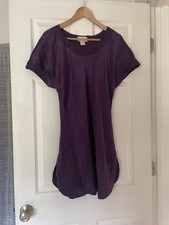 Vtg Victoria  s Secret Size S Small Gold Label 100 Silk Slip Purple Nightgown