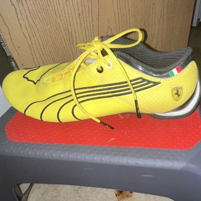 PUMA Ferrari Men s Yellow Low Top Lace-Up Athletic Sneaker Solid, Casual