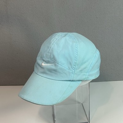 Nike Featherlight Tailwind Hat Light Blue Dri Fit 7 Panel Running Mesh Vintage