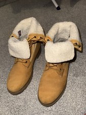 Women’s timberland linden woods teddy fleece fold wheat boots shoes UK7