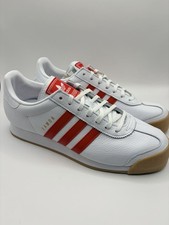 adidas Originals Samoa Men's Leather Low Top Sneakers White/Red/Gum IG1809