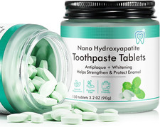 Toothpaste Tablets,150 Nano Hydroxyapatite Toothpaste Tablets, Chewable Xylitol