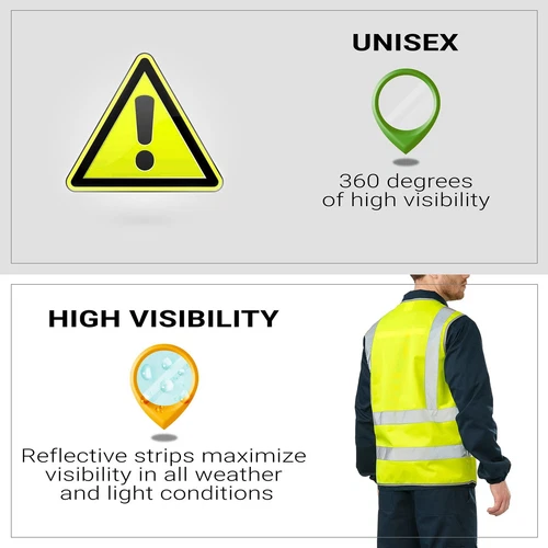 25 Pack High Visibility Safety Vests /w Silver Reflective Stripes Large Size - Picture 5 of 7